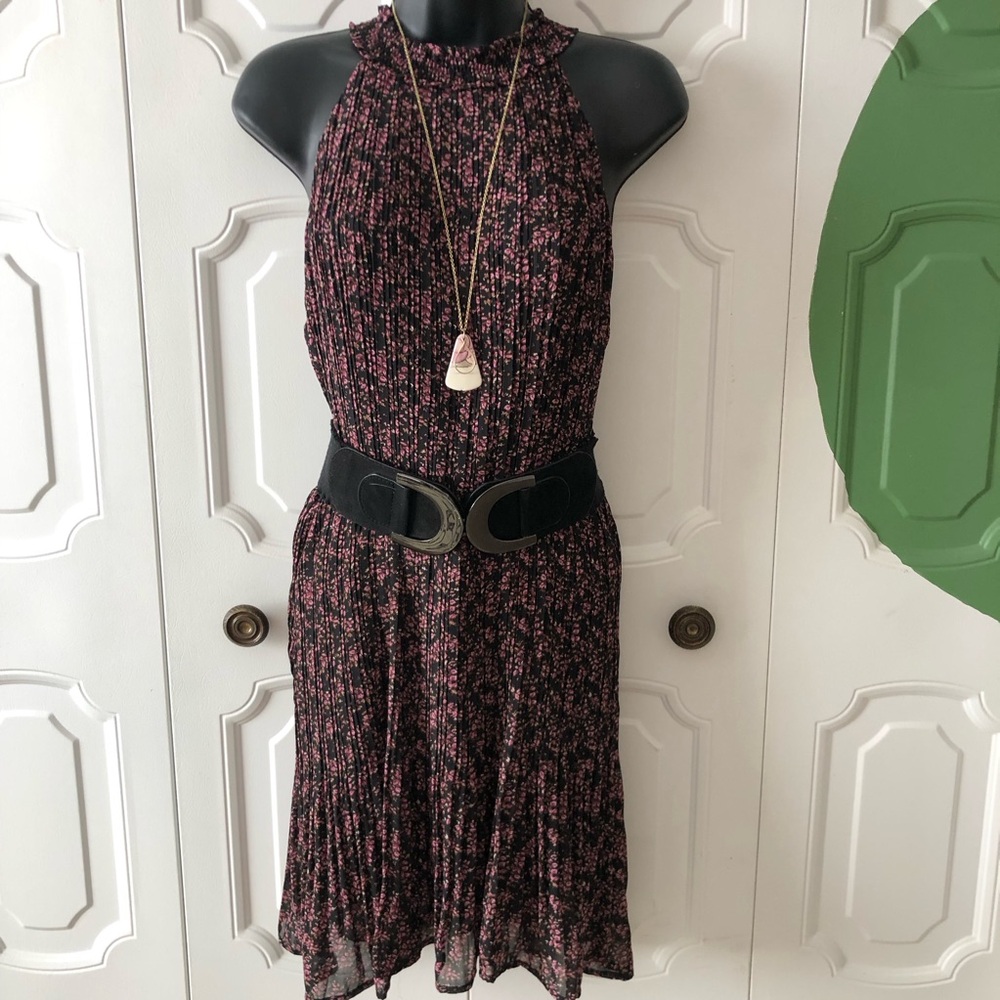 Evelyn Blue black and pink floral dress
